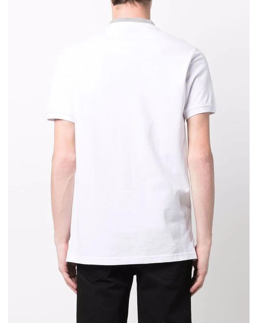 Philipp Plein White Logo Embroidered Polo Shirt for men