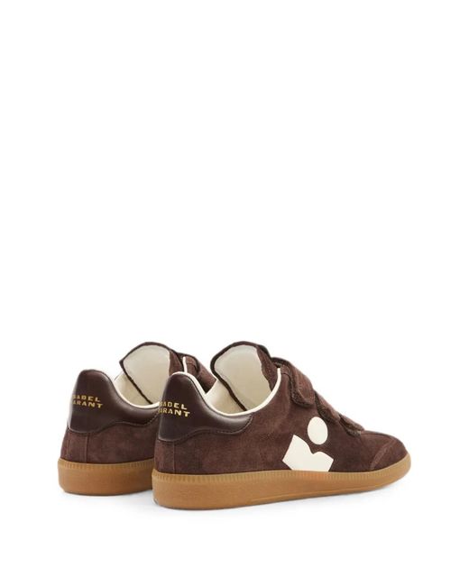 Isabel Marant Brown Beth Touch-Strap Sneakers