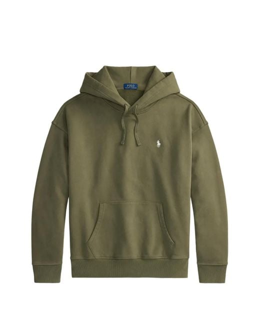 Polo Ralph Lauren Green Logo-Embroidered Pony Hoodie for men