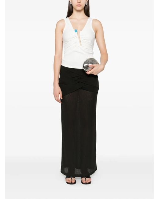 Christopher Esber White Crystal-Embellished Tank Top