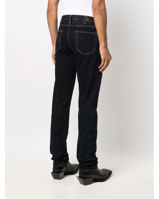 Off-White c/o Virgil Abloh Blue Diagonals Slim-Fit Jeans for men