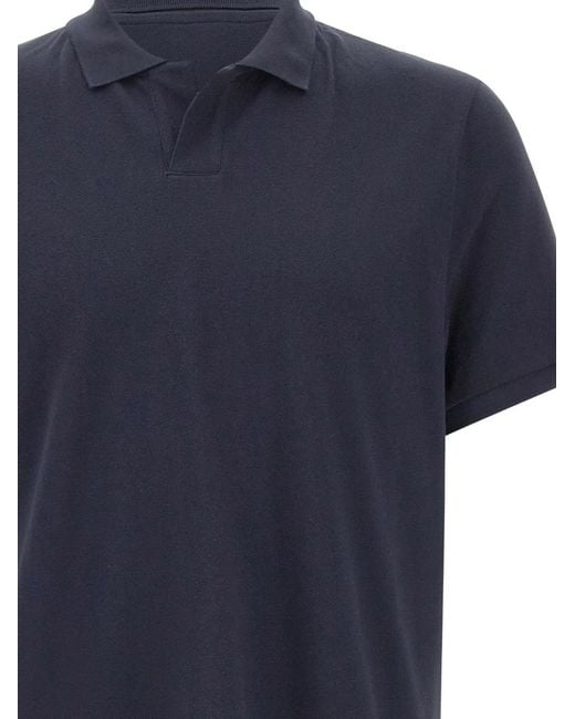 Dekker Blue Ribbed V-Neck T-Shirt for men