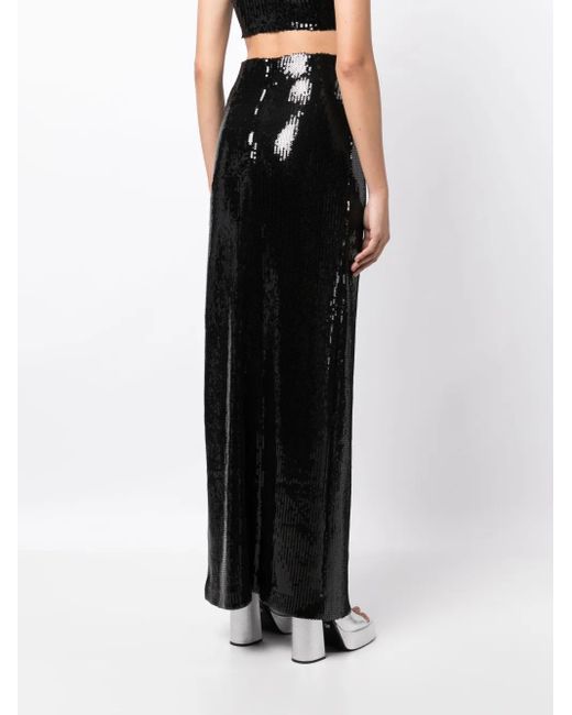 Galvan Black Sequin-Embellished Maxi Skirt