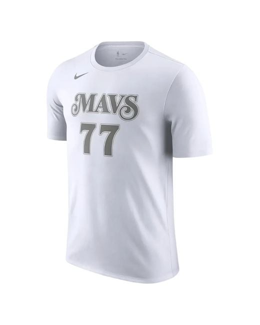 Nike White Nba Mavericks City Edition Essential T-Shirt for men
