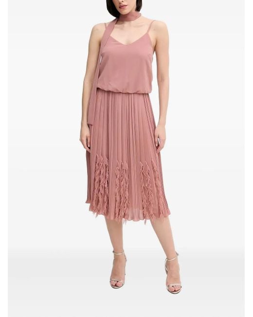 Vestido midi con flecos Sandro Ferrone de color Pink