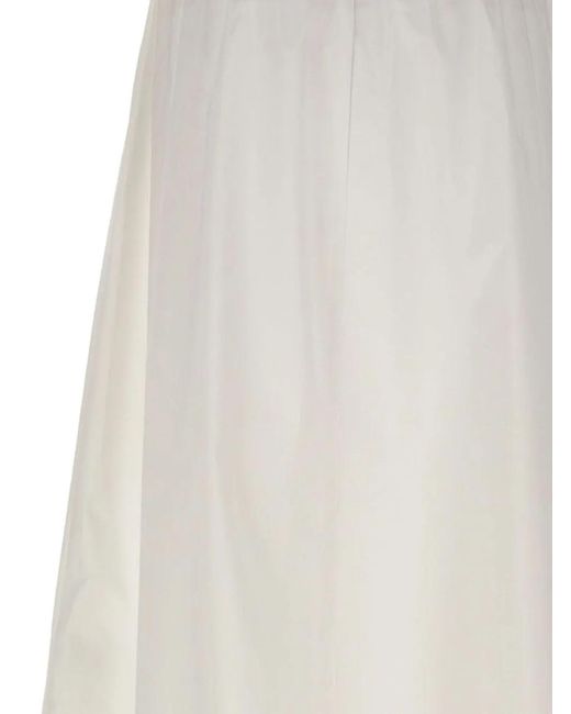 Kaos White Jupe Évasée À Broderie Palmier