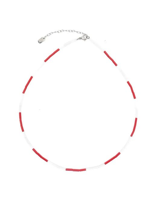 COLLANINE COLORATE White Color-Block Beaded Necklace