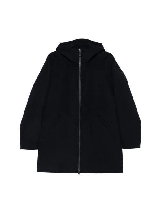 Aspesi Blue Hooded Zip-Up Parka for men