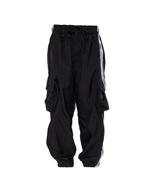 Y-3 Gestreepte Cargo Broek in het Black