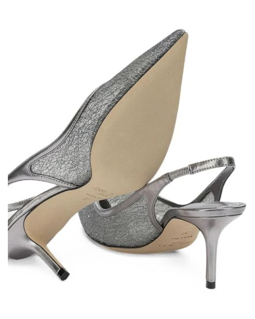 Jimmy Choo White Love Glittered Slingback Pumps