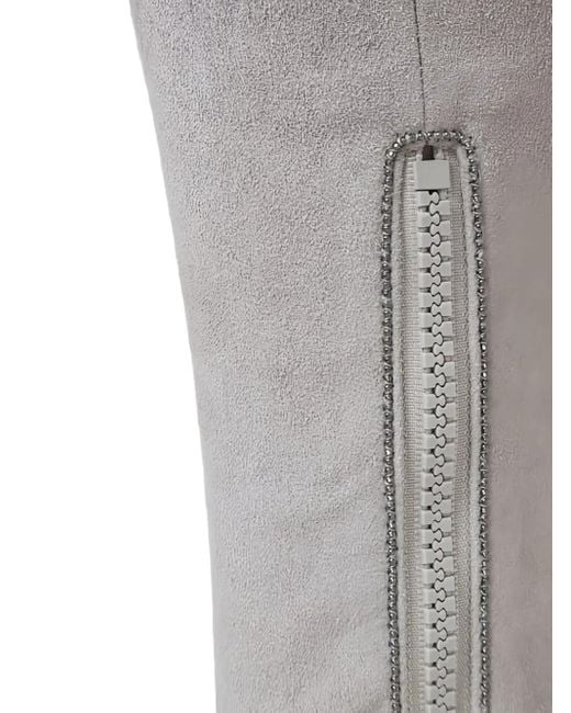 Fabiana Filippi Gray Slim Tapered Leather Trousers