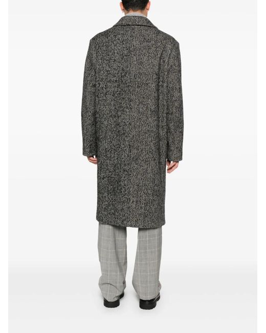 Abrigo Con Motivo De Espiga Amaranto de hombre de color Gray