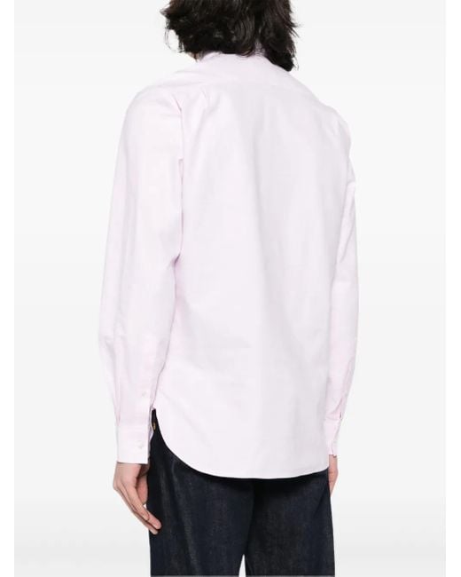 Calvin Klein White Logo-Appliqué Cotton Shirt for men