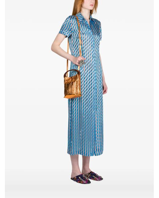 Dries Van Noten Orange Micro Leather Tote Bag