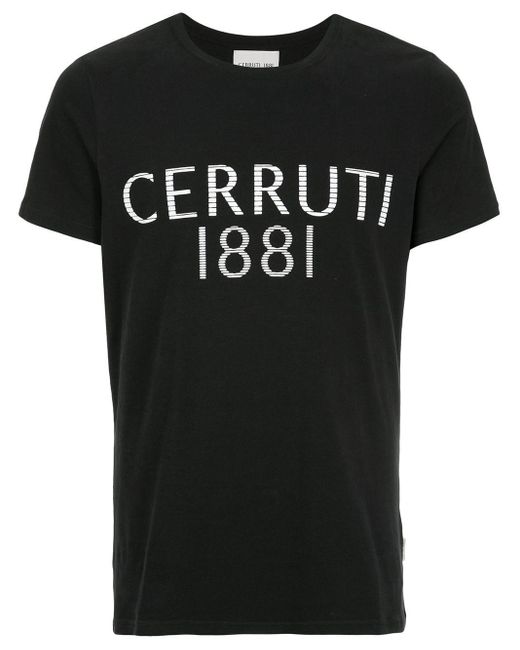 T-shirt à logo imprimé devant Cerruti 1881 pour homme en coloris Black