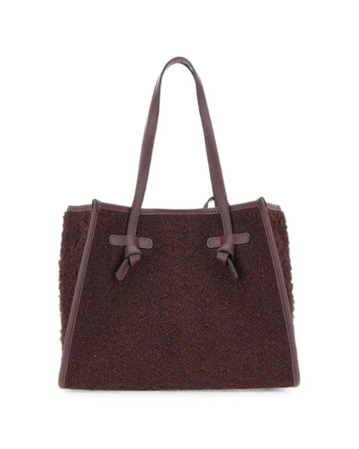 MARCELLA CLUB Purple Marcella Bouclé-Effect Tote Bag