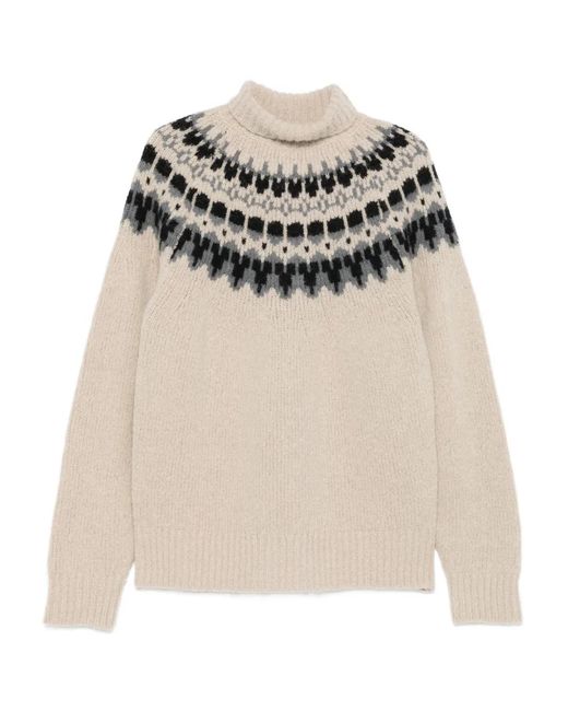 Barena Natural Patterned Roll-Neck Sweater
