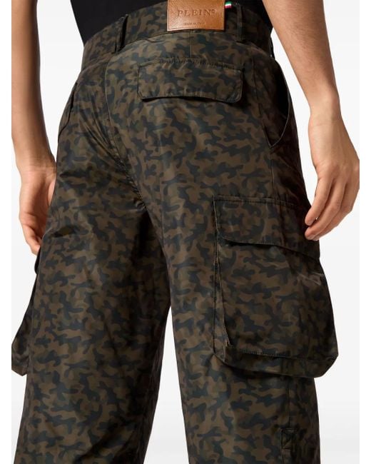 メンズ Philipp Plein カモフラージュ カーゴパンツ Gray