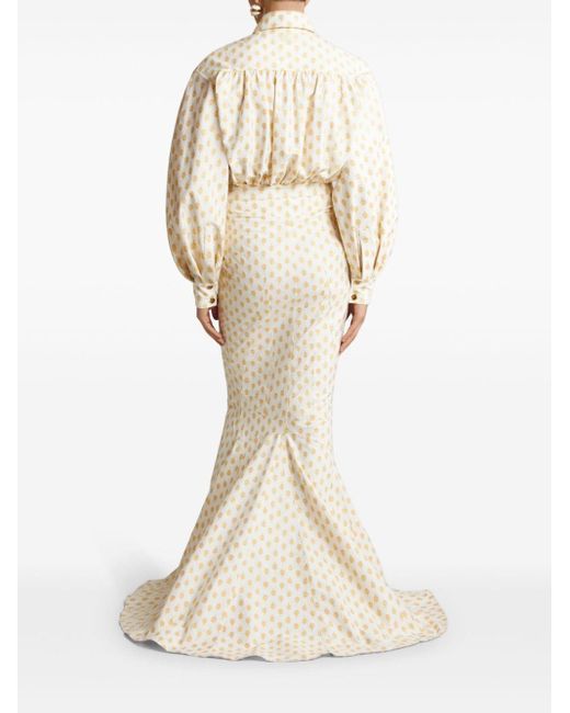 Etro Natural Patterned-jacquard Mermaid Gown