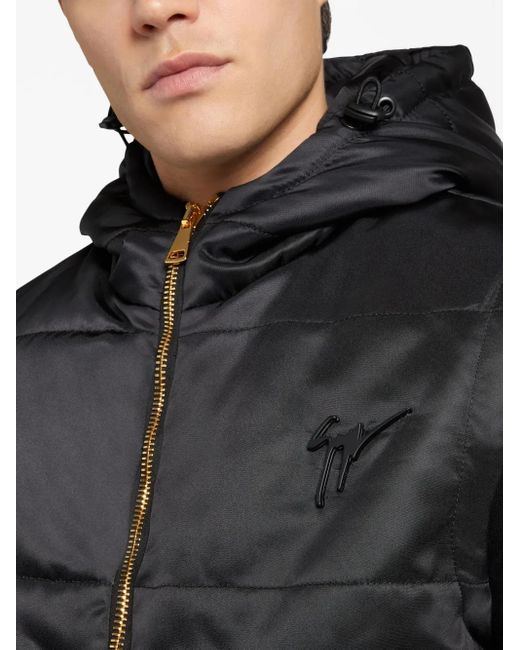 Giuseppe Zanotti Black Logo-Embroidered Padded Vest for men