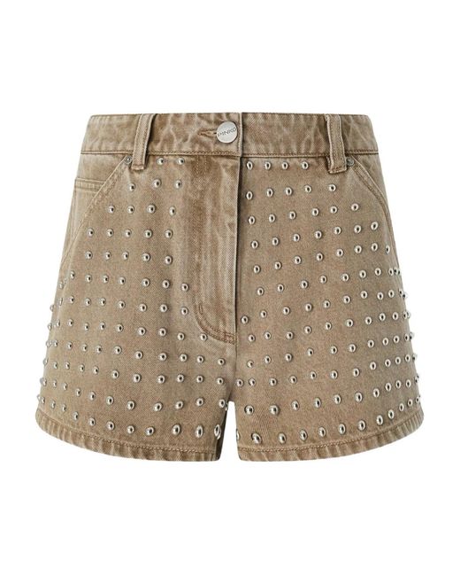 Pinko Natural Stud-Embellished Shorts