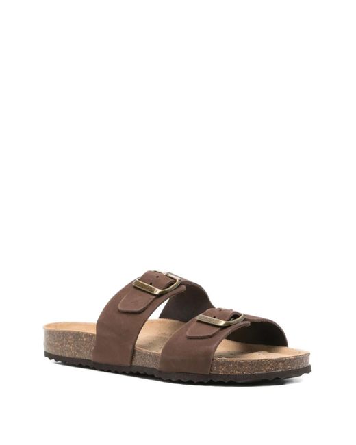 Geox Brown Brionia Double-buckle Slippers