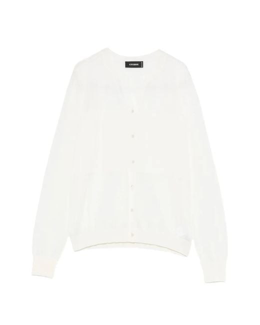 Cividini White Ebano Button Cardigan