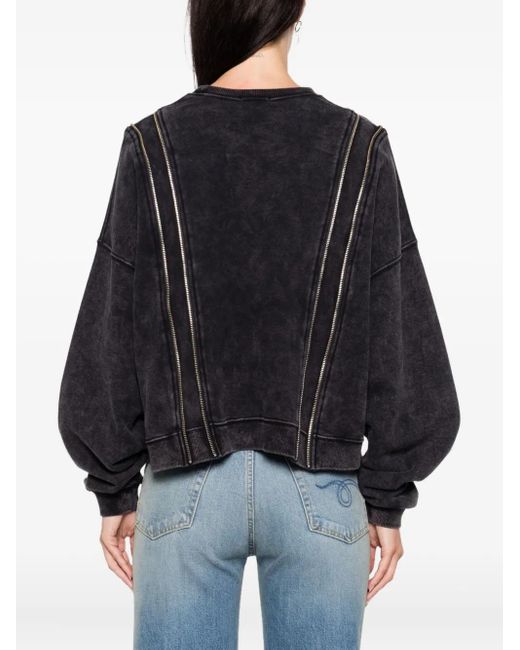 R13 Black Sweatshirt mit Reißverschluss