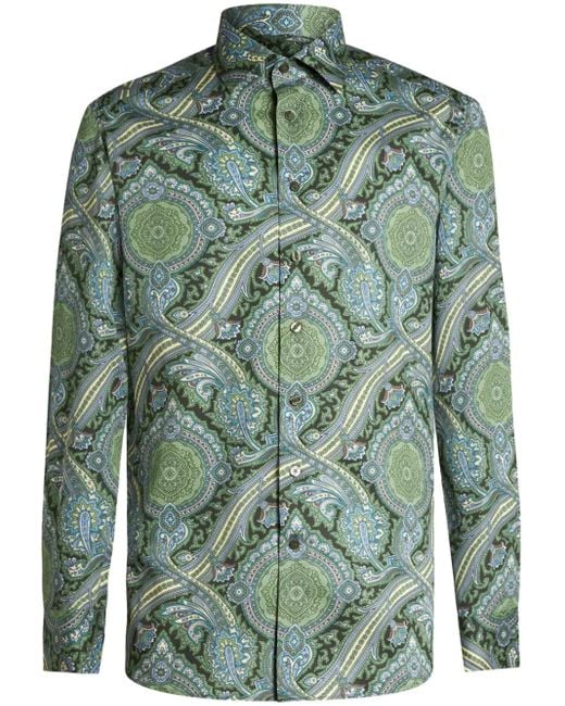 Etro Paisley-Print Shirt in Green für Herren
