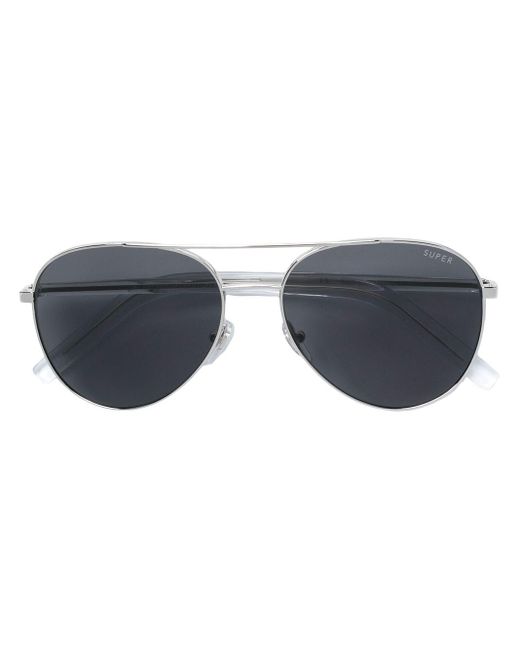 Retrosuperfuture White Ideal Pilot-frame Sunglasses
