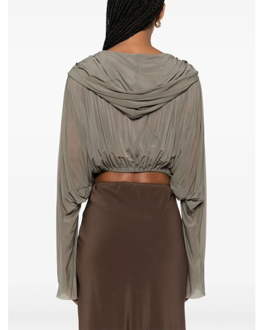 Rick Owens クロップド パーカー Gray