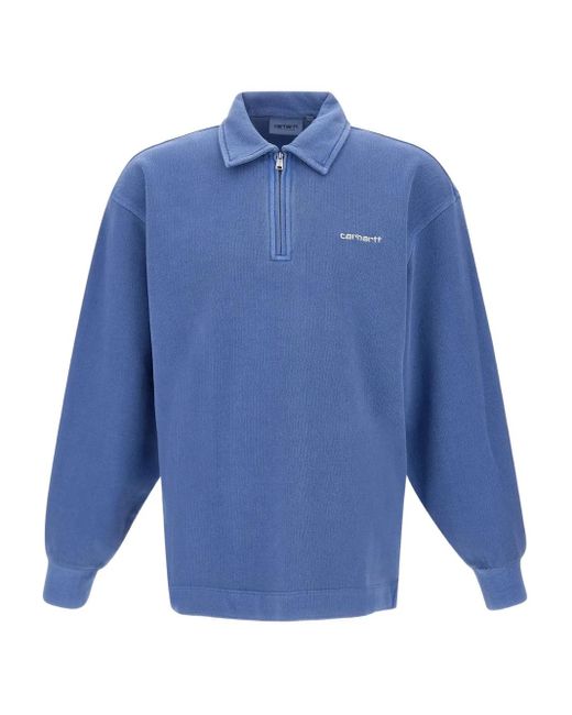 Carhartt ハーフジップ ポロシャツ Blue