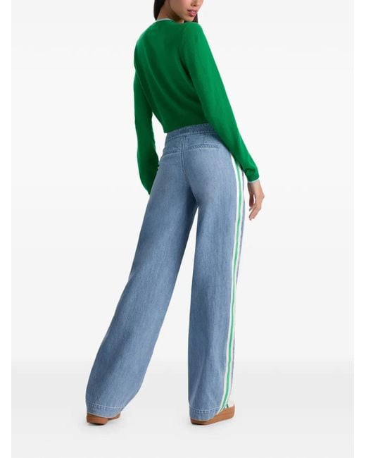 Alice + Olivia Blue Xander Stripe Jeans