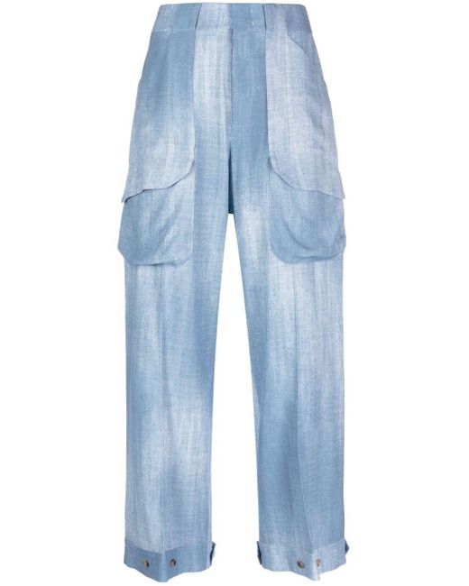 Pantaloni affusolati a vita alta di Ermanno Scervino in Blue
