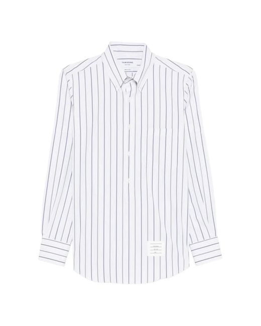 Thom Browne White Striped Poplin Armband Shirt for men