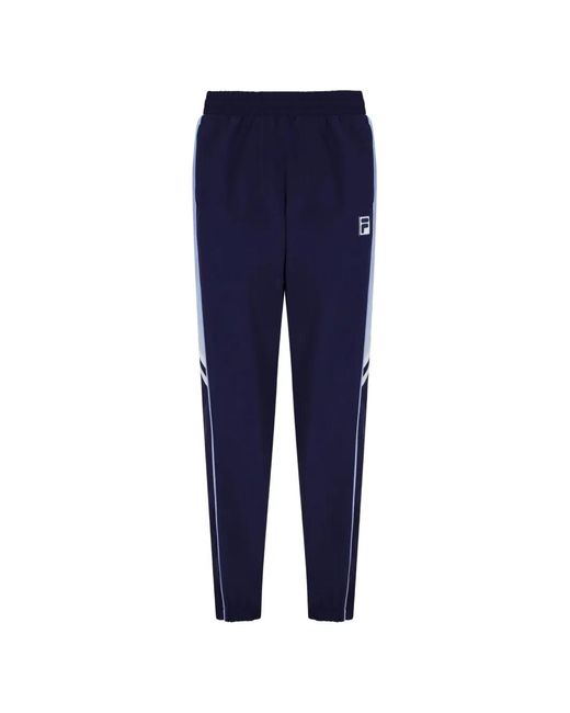 Fila Blue Logo-Patch Panelled Track Pants for men