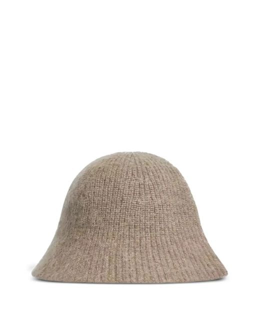 Moncler Natural Logo-Patch Ribbed Hat