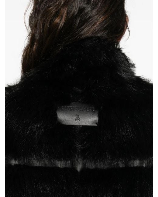 Patrizia Pepe Black Faux Fur Midi Jacket