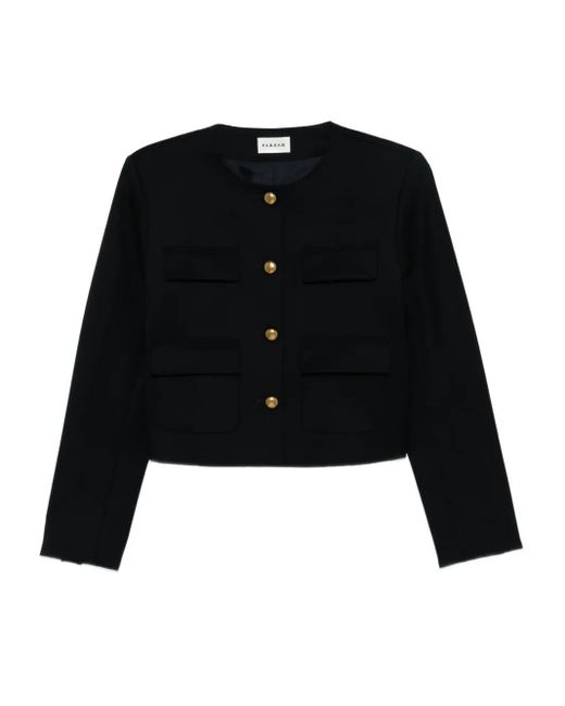 P.A.R.O.S.H. Liliuxy Cropped Jack Met Knoopsluiting in het Black
