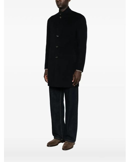 Montecore Black Button-Fastening Coat for men