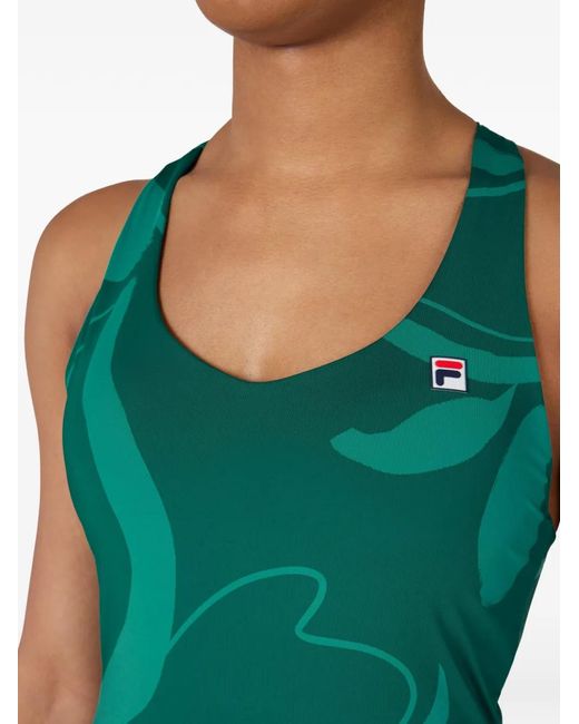 Fila Green Abstract-Print Racerback Tank Top