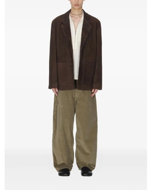 Studio Nicholson Gray Tiko Suede Patch-Pocket Blazer for men