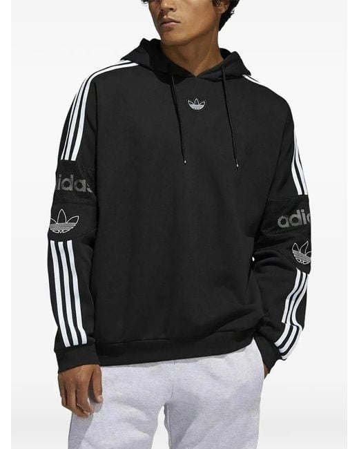 Adidas Black Logo-Detail Hoodie for men