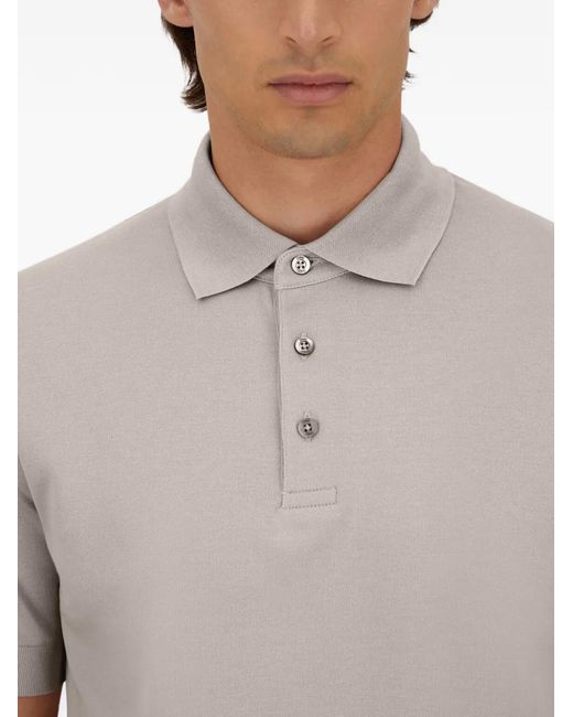 Herno White Knit-Effect Polo Shirt for men