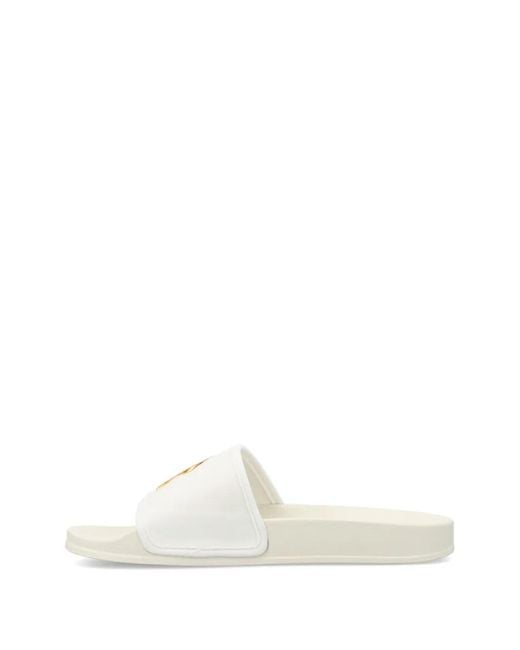 Palm Angels White Pa Monogram Pool Slides for men