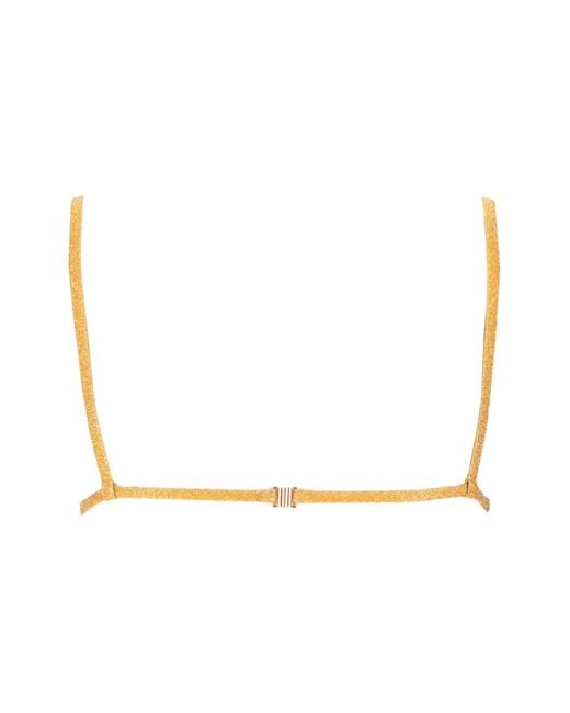 Laura Urbinati Yellow Soutien-Gorge À Effet Métallisé Et Bonnets Triangulaires