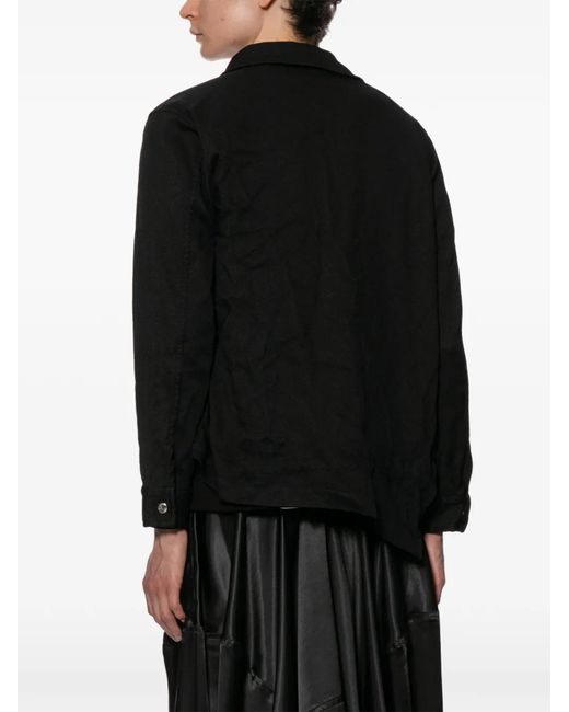 COMME DES GARÇON BLACK Black Asymmetric Press-Stud Jacket