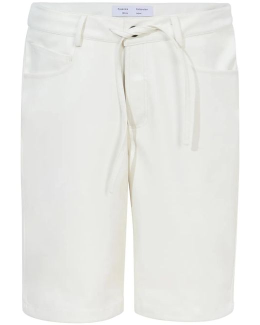 Proenza Schouler White Faux-Leather Knee-Length Shorts