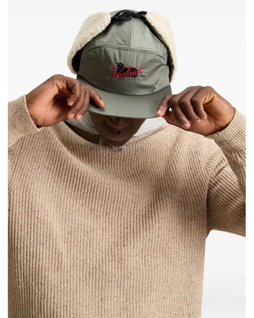 Woolrich Natural Rib-Knit Crew Neck Sweater for men