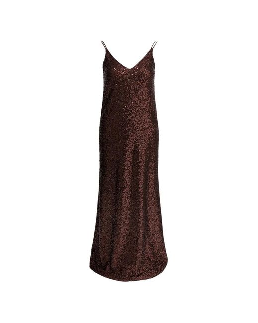 Semler Brown Sequin V-Neck Dress